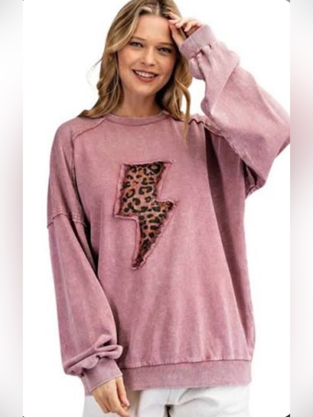 Easel Mineral-Washed Lightning Sweatshirt